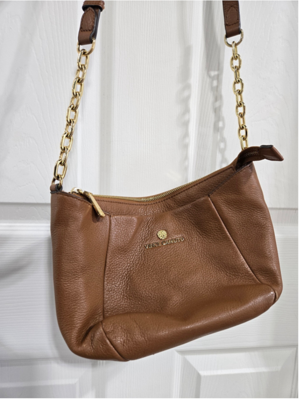 Women's Vince Camuto Brown Leather Crossbody Bag One Size